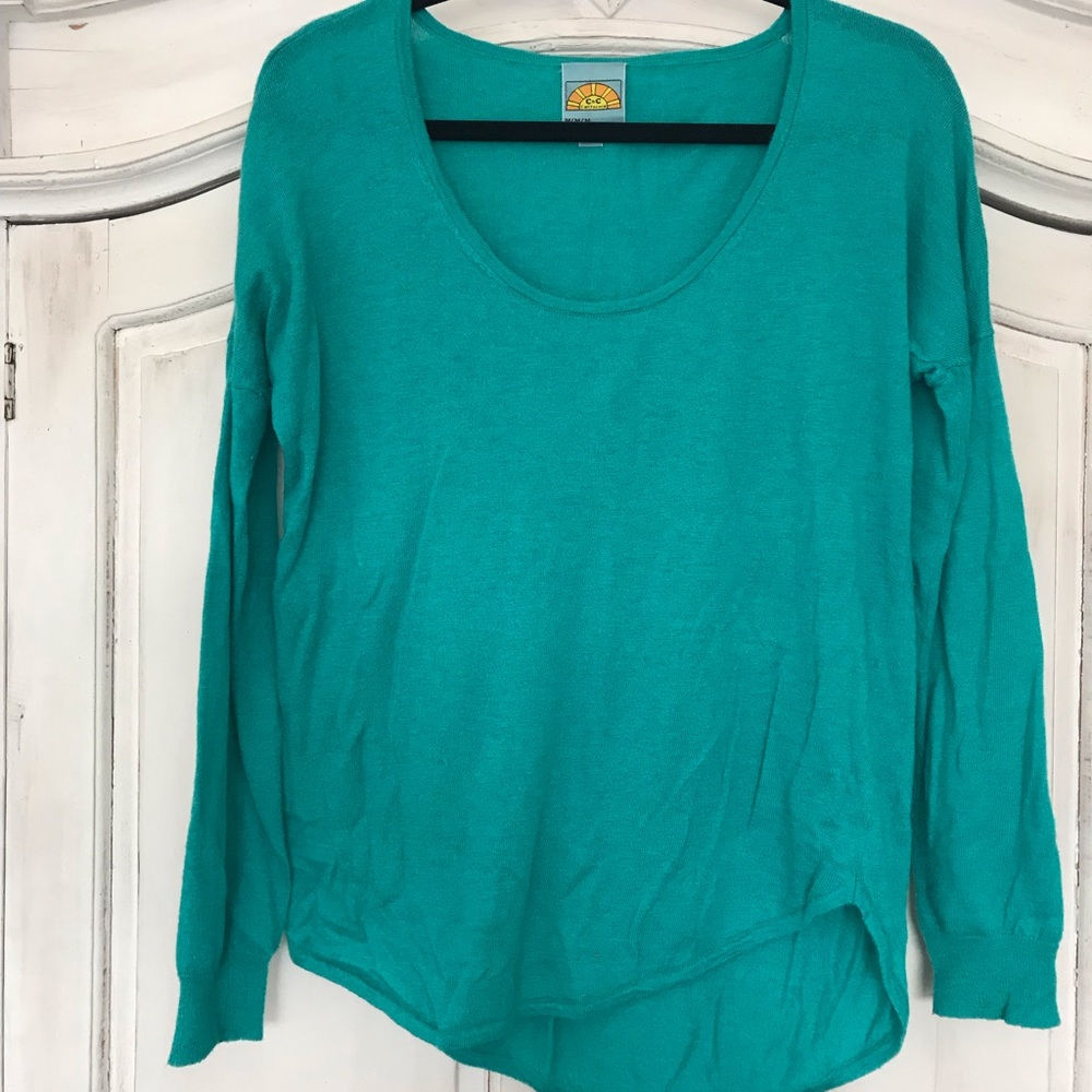 C &C California turquoise sweater